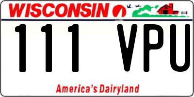 WI license plate 111VPU