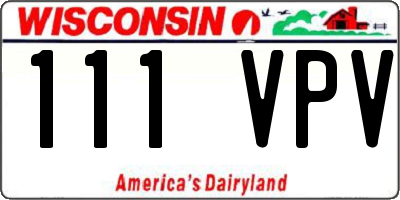 WI license plate 111VPV