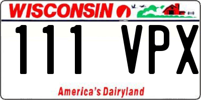 WI license plate 111VPX