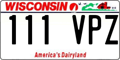 WI license plate 111VPZ