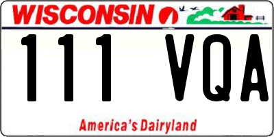 WI license plate 111VQA