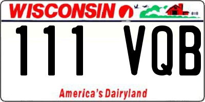 WI license plate 111VQB