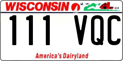 WI license plate 111VQC