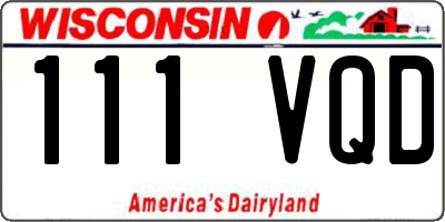 WI license plate 111VQD