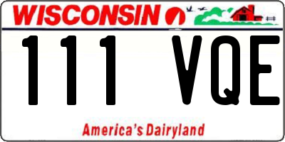 WI license plate 111VQE