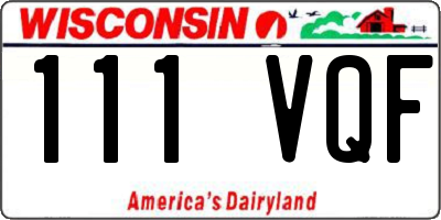 WI license plate 111VQF