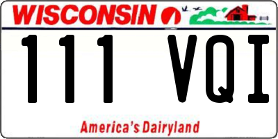 WI license plate 111VQI