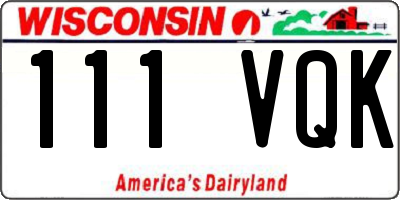 WI license plate 111VQK
