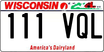 WI license plate 111VQL
