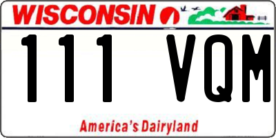 WI license plate 111VQM