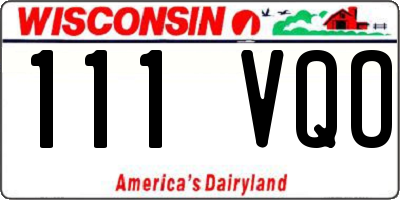 WI license plate 111VQO