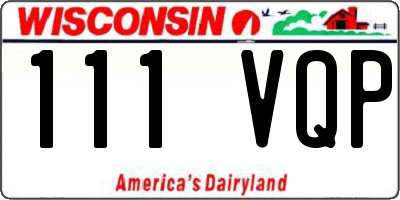 WI license plate 111VQP
