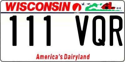 WI license plate 111VQR
