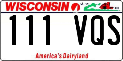 WI license plate 111VQS