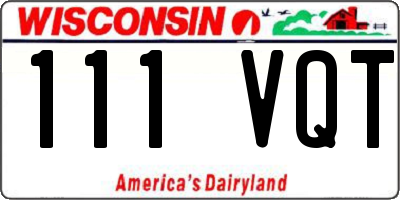 WI license plate 111VQT