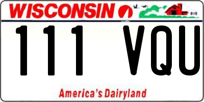 WI license plate 111VQU