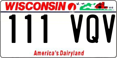 WI license plate 111VQV