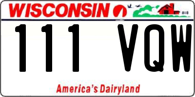 WI license plate 111VQW
