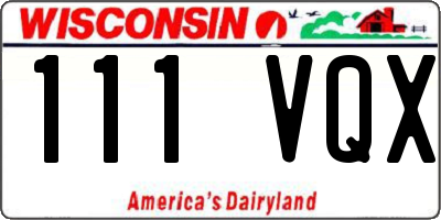 WI license plate 111VQX