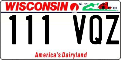 WI license plate 111VQZ