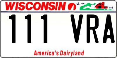 WI license plate 111VRA