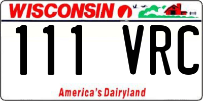 WI license plate 111VRC