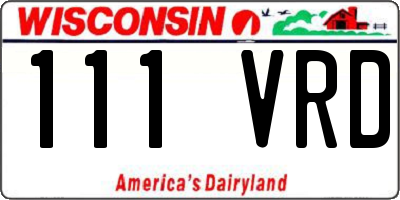 WI license plate 111VRD