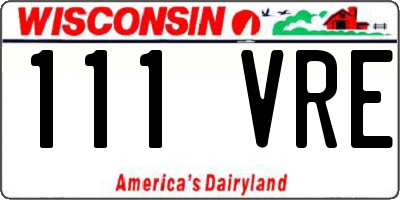 WI license plate 111VRE