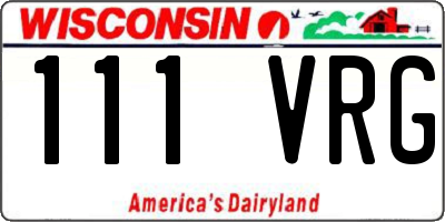 WI license plate 111VRG