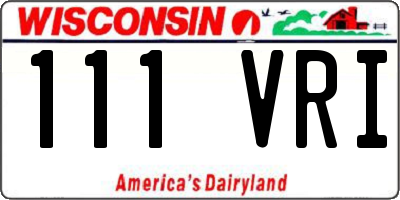 WI license plate 111VRI