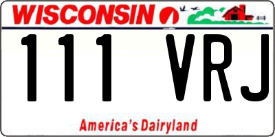 WI license plate 111VRJ