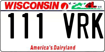 WI license plate 111VRK