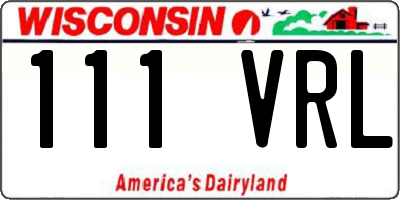 WI license plate 111VRL