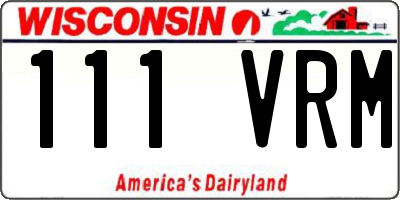 WI license plate 111VRM