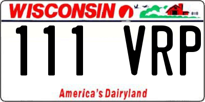 WI license plate 111VRP