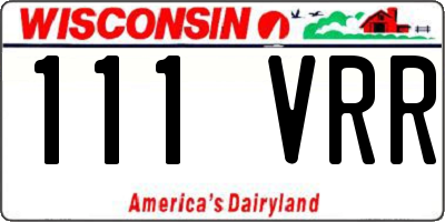 WI license plate 111VRR