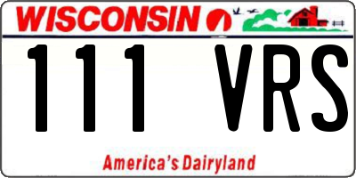 WI license plate 111VRS