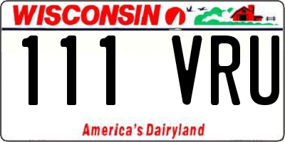 WI license plate 111VRU