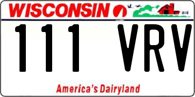 WI license plate 111VRV