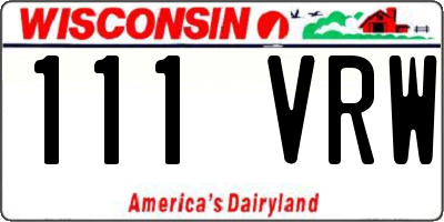 WI license plate 111VRW