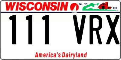 WI license plate 111VRX