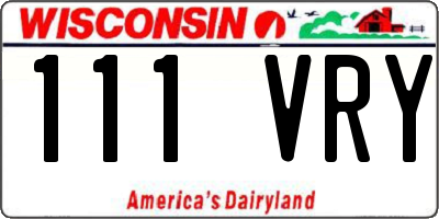 WI license plate 111VRY