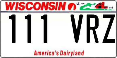 WI license plate 111VRZ