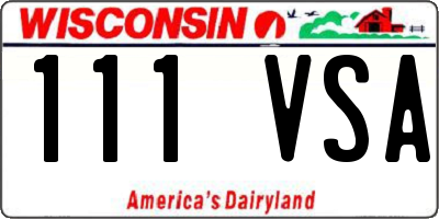 WI license plate 111VSA