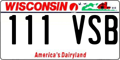 WI license plate 111VSB