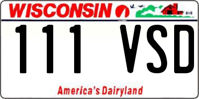WI license plate 111VSD