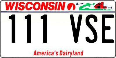 WI license plate 111VSE
