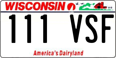 WI license plate 111VSF