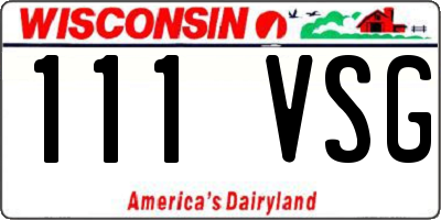 WI license plate 111VSG