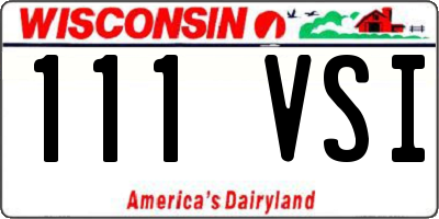 WI license plate 111VSI